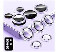 LucBuy Diamond Camera Lens Protector for Samsung Galaxy S23 Ultra, Bling Tempered Glass Back Camera Cover Screen Protector, Individual Aluminum Metal Protective Rings Film Stickers