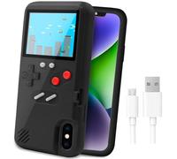 LucBuy Game Console Case Compatible with iPhone 6Plus/6s Plus/7Plus/8Plus, Retro Protective Cover Self-powered Case with 36 Small Game, Full Color Display, Shockproof Video Game Case - Black