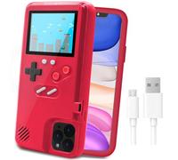 LucBuy Game Console Case for iPhone 11 Pro Max, Retro Protective Cover Self-powered Case with 36 Small Game, Full Color Display, Shockproof Video Game Case Compatible with iPhone 11 Pro Max - Red