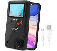 LucBuy Game Console Case for iPhone 11 Pro, Retro Protective Cover Self-powered Case with 36 Small Game, Full Color Display, Shockproof Video Game Case Compatible with iPhone 11 Pro - Black