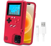 LucBuy Game Console Case for iPhone 12/12 Pro, Retro Protective Cover Self-powered Case with 36 Small Game, Full Color Display, Shockproof Video Game Case Compatible with iPhone 12/12 Pro - Red