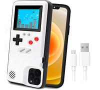 LucBuy Game Console Case for iPhone 15 Pro Max, Retro Protective Cover Self-powered Case with 36 Small Game, Full Color Display, Shockproof Video Compatible with iPhone 15 Pro Max - White