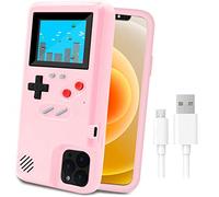 LucBuy Game Console Case for iPhone 15 Pro, Retro Protective Cover Self-powered Case with 36 Small Game, Full Color Display, Shockproof Video Compatible with iPhone 15 Pro - Pink