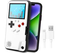 LucBuy Game Console Case for iPhone XR, Retro Protective Cover Self-powered Case with 36 Small Game, Full Color Display, Shockproof Video Game Case Compatible with iPhone XR - White