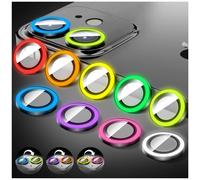 LucBuy Luminous Camera Lens Protector Compatible for iPhone 12/12 Mini, Bling Noctilucent Tempered Glass Camera Cover Film Stickers, Upgraded Auto-Align Anti-Scratch Alloy Rings