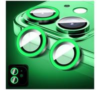 LucBuy Luminous Camera Lens Protector Compatible for iPhone 17 Air, Bling Noctilucent Tempered Glass Camera Cover Film Stickers, Upgraded Auto-Align Anti-Scratch Alloy Rings