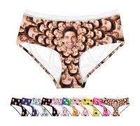 LucBuy Personalized Bikini Brief with Photos, Custom Underwear for Women, Novelty Underpants Husband Wife Face Picture Panties, Funny Stretch Knickers Valentine's Day Birthday Gifts (S105)