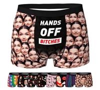 LucBuy Personalized Boxer Briefs with Photo, Funny Custom Underwear with Wife Boyfriend Face Pictures, Unisex Customized Shorts Underpants Novelty Christmas Valentine's Day Birthday Gifts (B100)