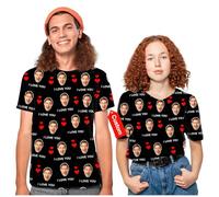 LucBuy Personalized T Shirts with Face Photo, Custom Crewneck Tee T-Shirts, Funny Image Short Sleeve Shirt Novelty Gifts (1)