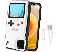 LucBuy Game Console Case for iPhone 13 Mini, Retro Protective Cover Self-powered Case with 36 Small Game, Full Color Display, Shockproof Video Game Case Compatible with iPhone 13 Mini - White