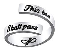 LucBuy Stainless Steel Keep Going Engraved Inspirational Gifts Adjustable Rings Jewelry for Women