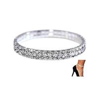 LucBuy Twinkle Diamond Anklet, Elastic Bling Shining Rhinestones Foot Jewelry Bracelet Bridal Summer Jewelry