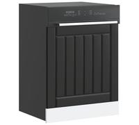 Lucca Black Engineered Wood Dishwasher Panel, 60x67cm Kitchen Appliance Front Cover, Durable Moisture-Resistant Cabinet Door for Modern Pantry Organizer