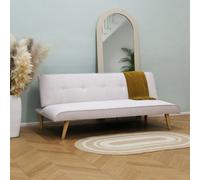 Lucca Click Clack Sofa Bed In Premium Textured Linen 3 Seater Light Grey