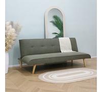 Lucca Click Clack Sofa Bed In Premium Textured Linen 3 Seater Sage Green