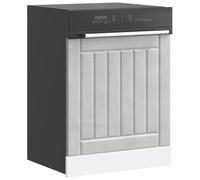 Lucca Concrete Grey Dishwasher Panel, Engineered Wood Kitchen Cabinet Front, Durable 60x1.5x67cm Protection, Moisture-Resistant, Easy Clean Surface for Modern Home