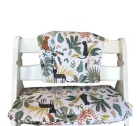 LUCCA kids Evolving High Chair Cushion, Plastic Coating for Easy Cleaning, Compatible with Hauck Alpha and Similar Models (White Forest)