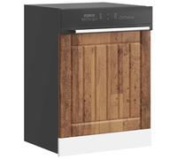 Lucca Old Wood Dishwasher Panel, Engineered Wood Kitchen Cabinet Front Cover, 60x1.5x67 cm, Durable & Moisture Resistant, Easy Clean Surface for Modern Home