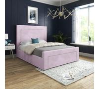 Lucca Upholstered Soft Velvet Pink Bed Frame