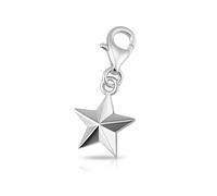 Lucche Silver Charm with Lobster Clasp 925 Silver Lucky Star Clip on Charm for Bracelet, Anklet or Necklace Women’s Clasp Charm Compatible with All Charm Bracelets
