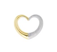 Lucchetta - 9ct Gold Heart Shaped Pendant - Flying Floating Charm for Necklaces with Stardust Effect, Women's Pendants from Italy