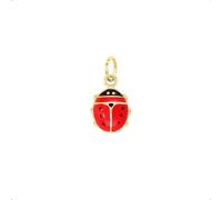 Lucchetta Lucky Red Ladybug Pendant Charm 14ct Yellow Gold