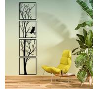 Luccyle Large Metal Branch Wall Decoration,Tree Metal Wall Art 4 Pieces Set,Tree Wall Art Decor for Home Garden Living Room Decorations (15.7in×63in)