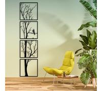 Luccyle Large Metal Branch Wall Decoration,Tree Metal Wall Art 4 Pieces Set,Tree Wall Art Decor for Home Garden Living Room Decorations