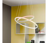 Luce Ambiente Design Axis LED hanging light, Ø 60/40 cm, white, metal, CCT, RGB