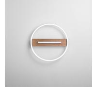 Luce Ambiente Design Azimuth LED wall lamp, Ø 40 cm, black/wood-effect, metal