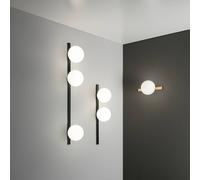 Luce Ambiente Design Enoire wall lamp, height 90 cm, black, metal and glass, 3-bulb