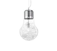 Luce Max Light Bulb Shape Large Ceiling Pendant 1 Light Chrome E27 Netlighting Grey One Size