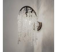 Lucea Grape wall light, pearl black, 2-bulb, crystal glass