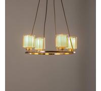 Lucea Ressa chandelier Ø 59 cm antique brass, 4-bulb