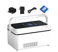 LUCEAE Insulin Fridge High capacity Insulin Pen Case, 2-8°C Insulin Cooler Travel Case Medicine Refrigerator for Car, Home, Travel (Size : Lithium Battery x1) (Size : Lithium Battery x4)