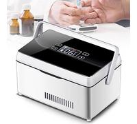 LUCEAE Portable Insulin Refrigerated Box, LCD Display Mini Drug Constant Temperature Refrigerato Medicine Cooler Box for Keeping Diabetes Constant Temperature Freezer (Size : 2xBattery)