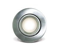 Luceco Adjustable Fire Rated GU10 Downlight, Brushed Steel Alloy Steel