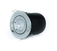 Luceco Adjustable Fire Rated GU10 Downlight, Polished Chrome Alloy Steel