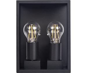 Luceco Azurar Exterior Decorative Twin Wall Glass Lantern, IP44 Rated, E27 Lamp Included, Black