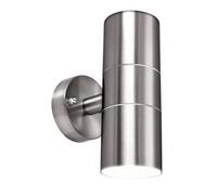 Luceco Azurar Up/Down IP44 GU10 Wall Light Stainless Steel, Grey