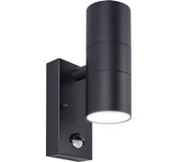 Outdoor Decorative External Wall Light with PIR Black Luceco Black One Size