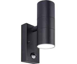 Luceco Black Stainless Steel Exterior Decorative Gu10 Up or Down Wall Light with Pir Motion Sensor - Ip44
