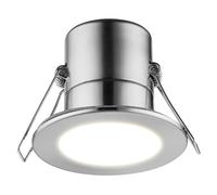 Luceco F-Eco Fixed Fire Rated Downlight 450Lm 5W Ip65 3000K Brushed Steel Bezel