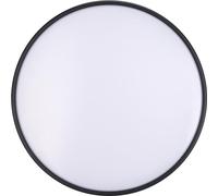 Luceco Eco Indoor LED Bulkhead Light with Colour Change Temperature (CCT), Decorative Interior Lighting, Round, Black, IP54, 18W, 1350lm, 4000K, EDSL33BK13CC