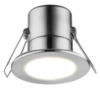 Luceco Eco Matt Silver Stainless Steel Effect Fixed Led Fir Cool White Downlight 5W Ip65