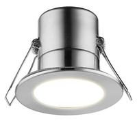 Luceco Eco Matt Silver Stainless Steel Effect Fixed Led Fire-Rated Cool White Downlight 5W Ip65, Pack Of 6