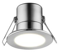 Luceco Eco Matt Silver Stainless Steel Effect Fixed Led Fire-Rated Warm White Downlight 5W Ip65, Pack Of 6