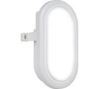 Luceco Eco Mini Outdoor LED Bulkhead Light, Decorative Exterior Lighting, Oval, White, IP54, 5.5W, 450lm, 4000K, EBE5O40W