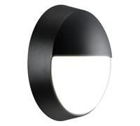 Luceco Eco Outdoor LED Bulkhead Light, Decorative Exterior Lighting, Eyelid Design, Round, Black, IP54, 10W, 400lm, 4000K, EBEE10S40