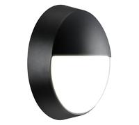 Luceco Eco Outdoor LED Bulkhead Light, Decorative Exterior Lighting, Eyelid Design, Round, Black, IP54, 10W, 400lm, 4000K, EBEE10S40